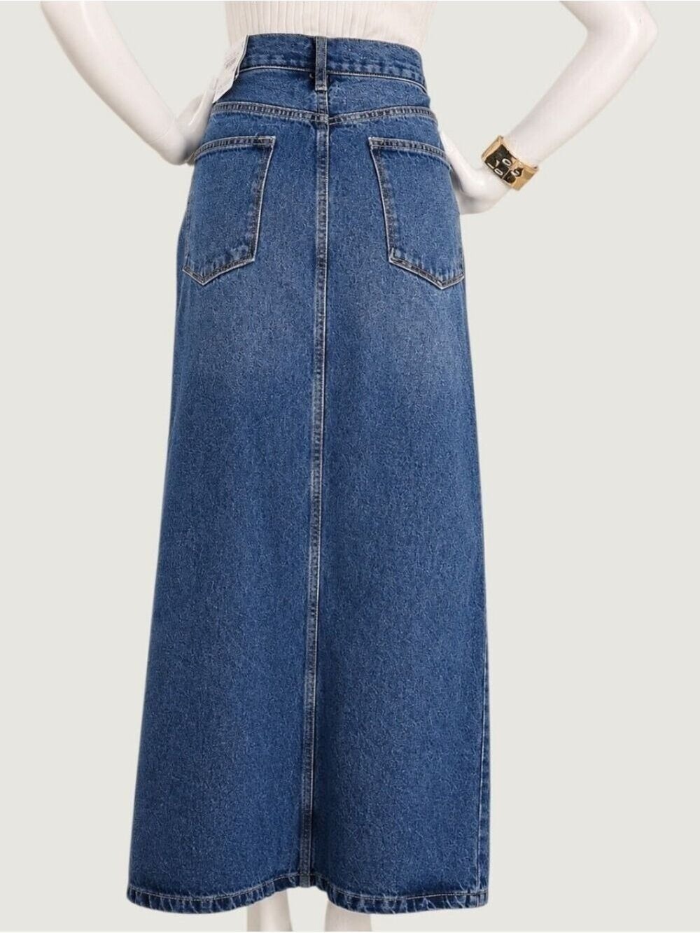 KanCan Pixie 90s Denim Maxi Skirt XL NWT Front Slit Back to School - Picture 3 of 8